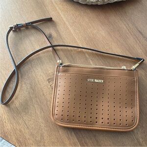 Steve Madden Tan Perforated Crossbody Bag with Adjustable Strap